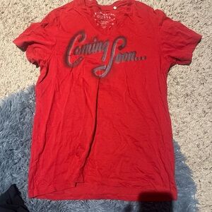 GUESS Red 'Coming Soon' Men's Tee